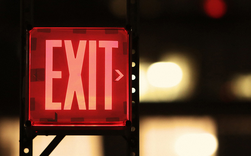 Exit sign.
